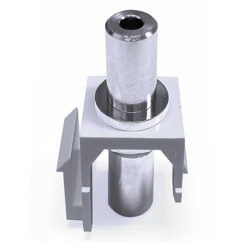 NTW 3.5mm Silver F/F feed-through Snap-in keystone Jack InsertWhite NKY-FF/3.5